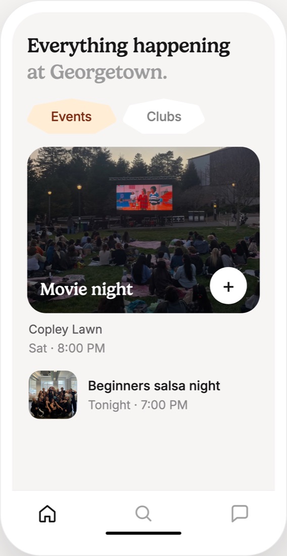 The Ligo app's Georgetown feed